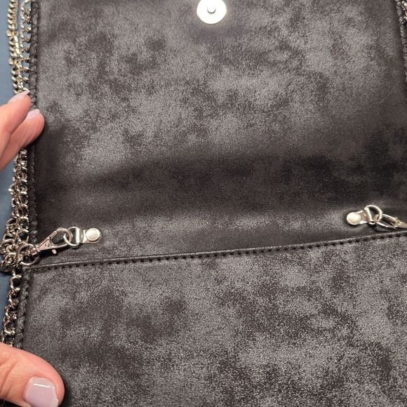 Chelsea28 Black Chain-Trim Clutch - Picture 3 of 16